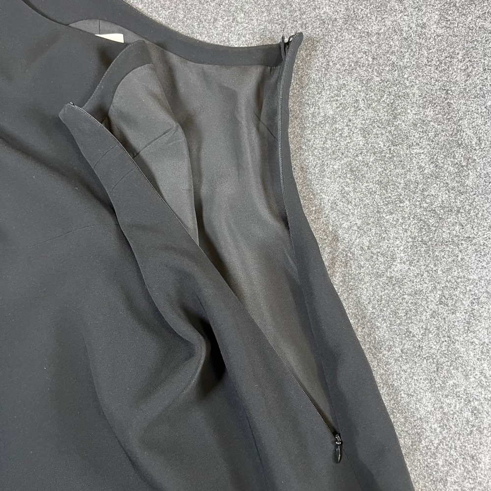 Cinq a Sept Black One Shoulder Asymmetric Flounce Hem Midi Dress Size 8 - Picture 5 of 12